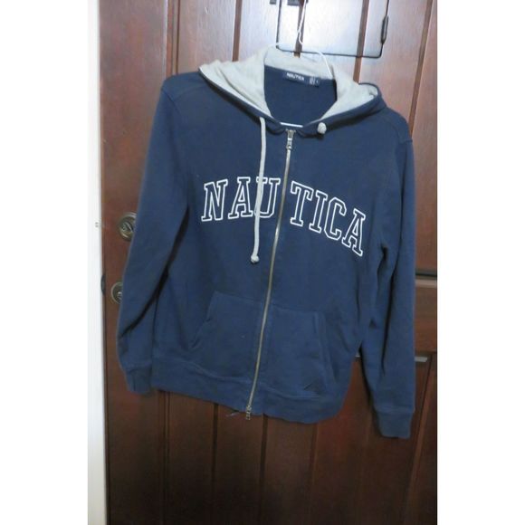 VINTAGE 90'S NAUTICA ZIP FRONT HOODIE SIZE LARGE - Picture 1 of 3